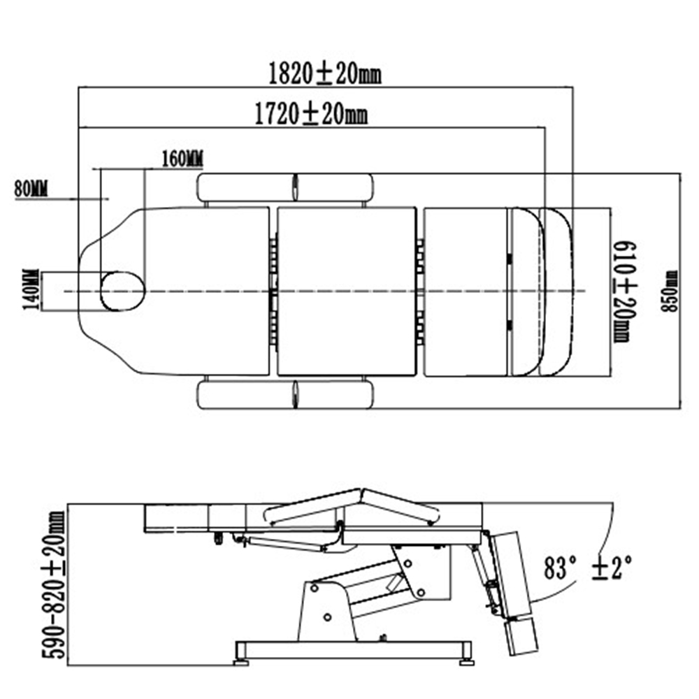 Elektromos kozmetikai kezelőágy