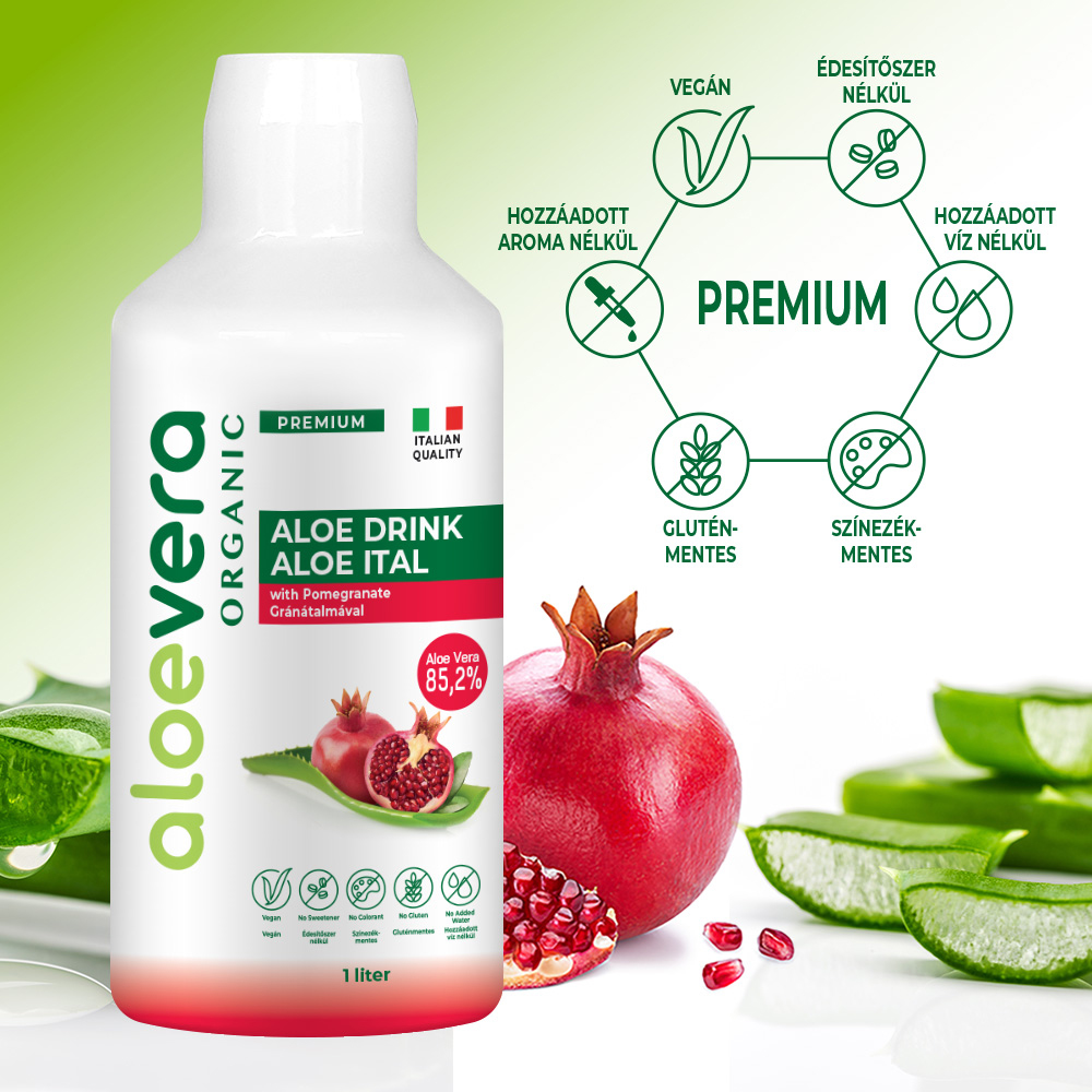 Aloe Vera Organic Prémium Ital gránátalmával 1000ml