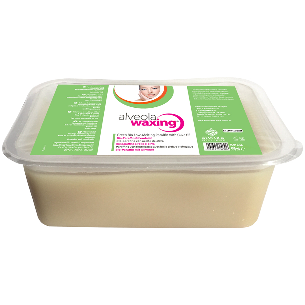Alveola Waxing Paraffin Oliva olajjal arcra is 500ml