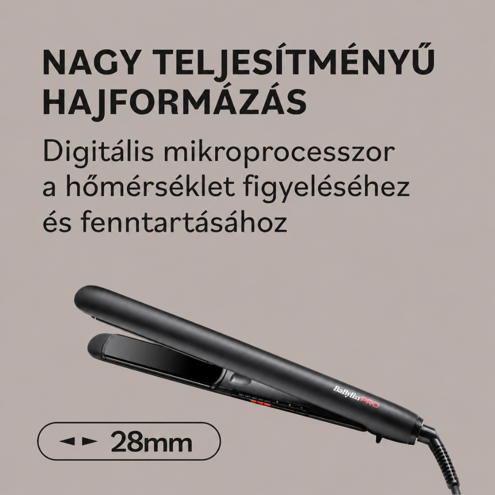 BaBylissPRO Styler 28mm professzionális hajvasaló és hajformázó