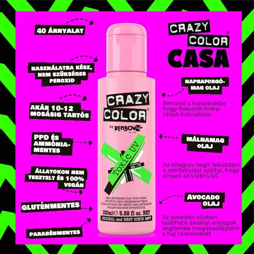 Crazy Color hajszínező 100ml No.79 - Toxic