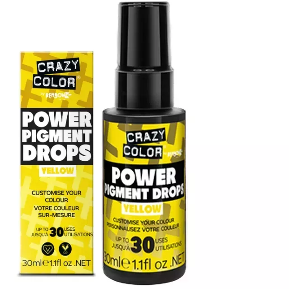 Crazy Color Power Pigment Drops Színpigment Cseppek Yellow - Sárga 30ml