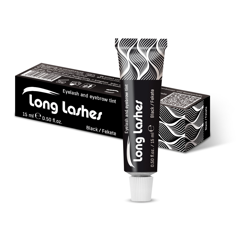 Long Lashes szempilla és szemöldökfesték FEKETE 15ml