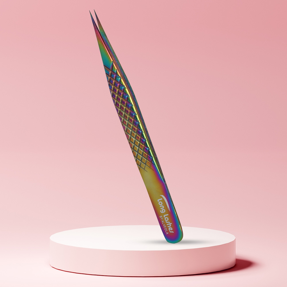 Long Lashes szempilla csipesz egyenes - multicolor, 12cm