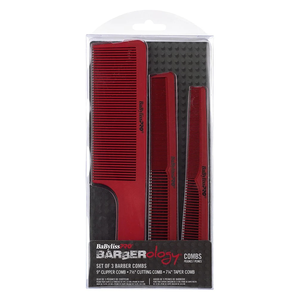Babyliss Pro Barber piros fésű szett