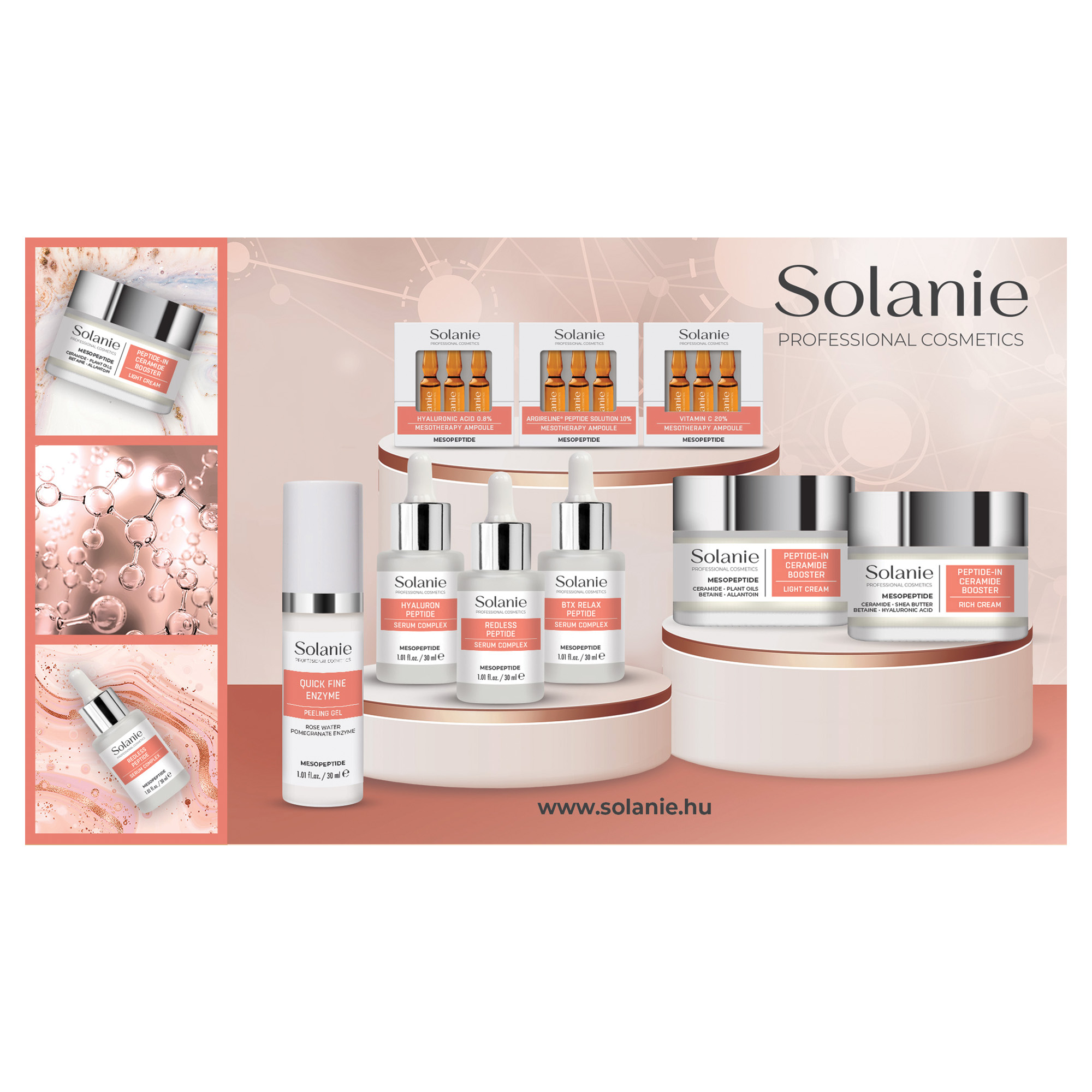 Solanie álló displayhez MesoPeptide grafika