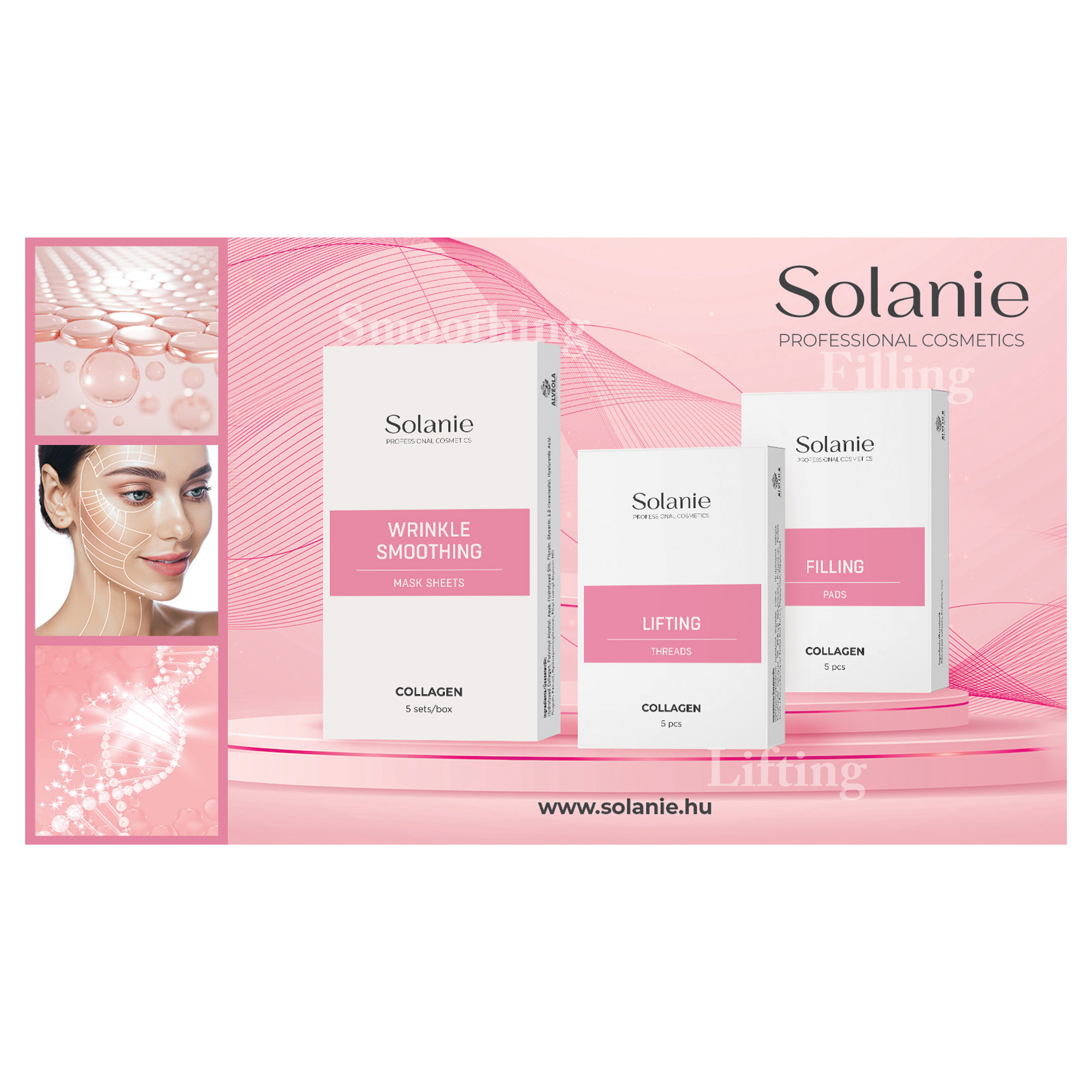 Solanie álló displayhez Kollagén grafika