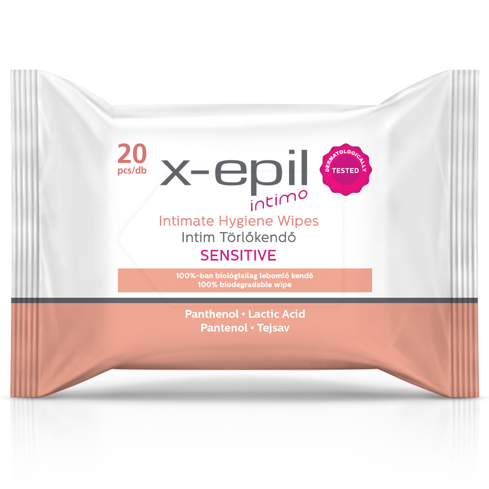 X-Epil Intimo Intim törlőkendő - sensitive 20db