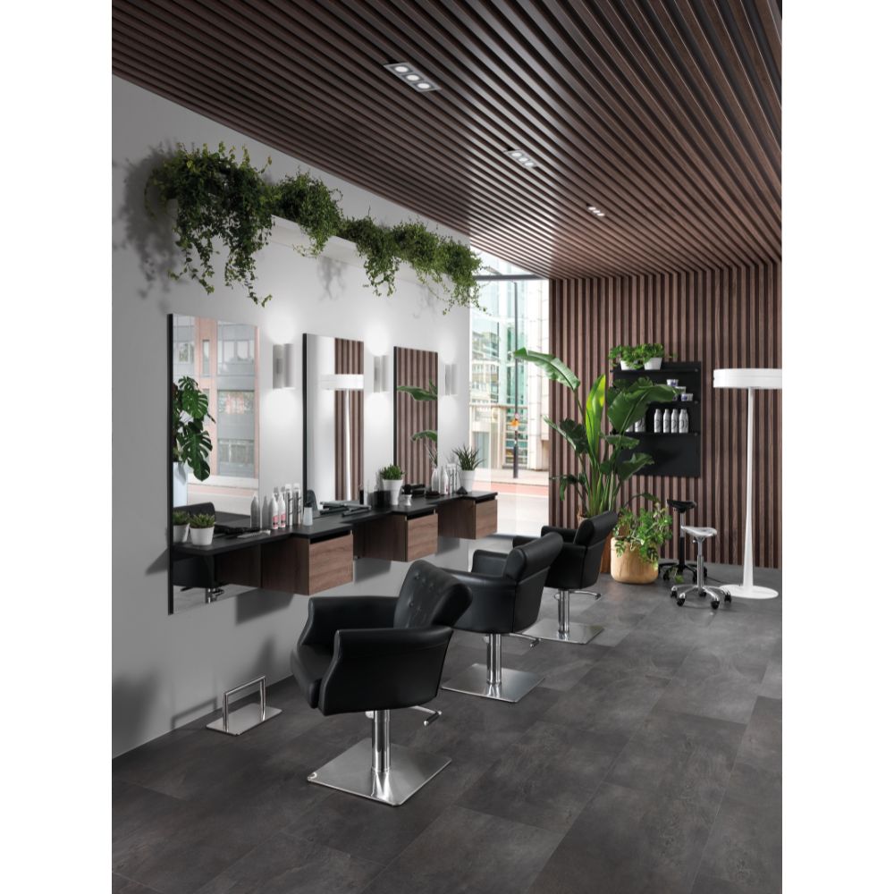 Hair Throne fekete fodrász szék - négyzet talppal