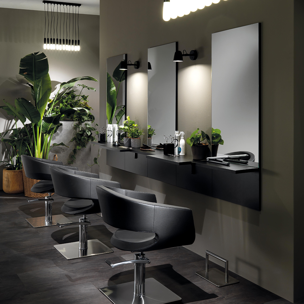 Tükör fal fekete polccal