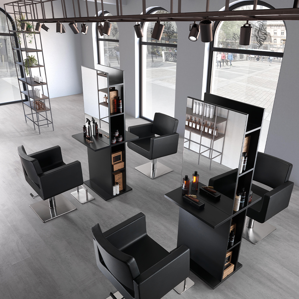 Totem kétoldalas tükör polccal fekete