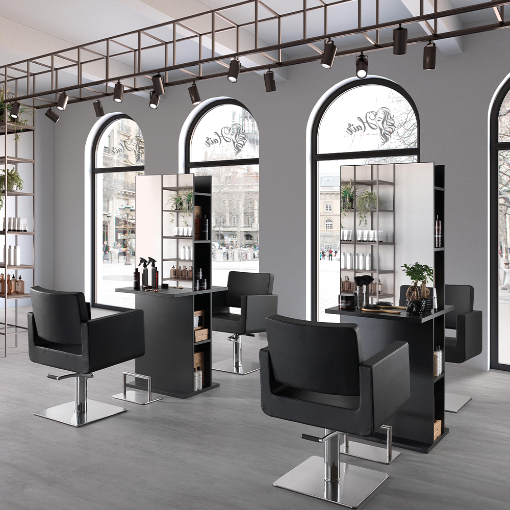 Totem kétoldalas tükör polccal fekete