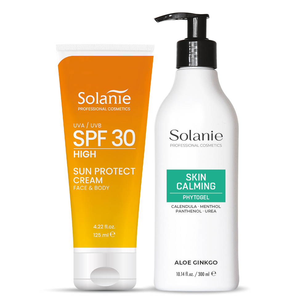 SOLANIE ÉRZÉKENY BŐRRE NAPVÉDELEM SPF30 &amp; BŐRNYUGTATÁS DUÓ CSOMAG