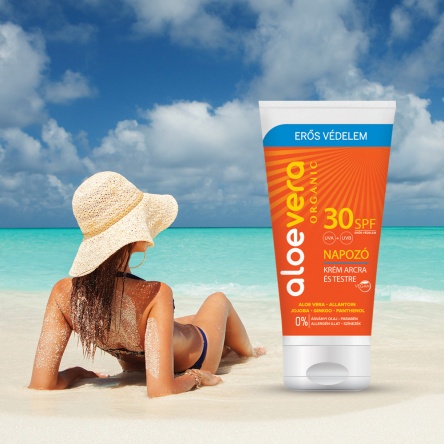 Aloe Vera Organic SPF30 Napozó krém arcra és testre 50ml