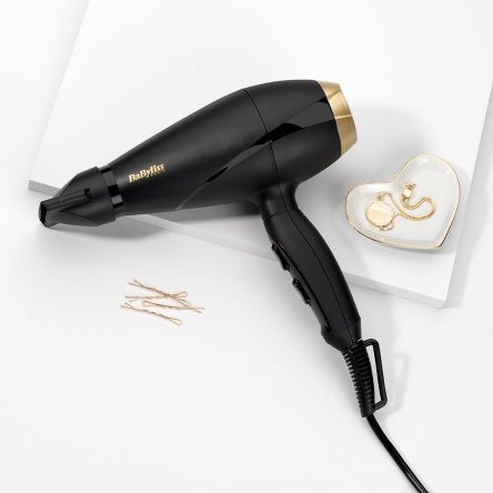 BaByliss Power Pro Hajszárító 2000W, AC motor, fekete-arany kivitel