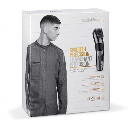 BaByliss Carbon Titanium vezeték/vezeték nélküli hajvágó + trimmer