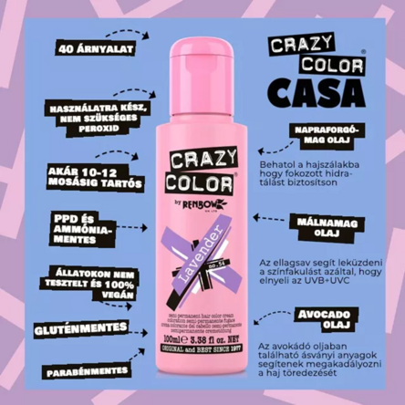 Crazy Color hajszínező 100ml No.54 - Lavender