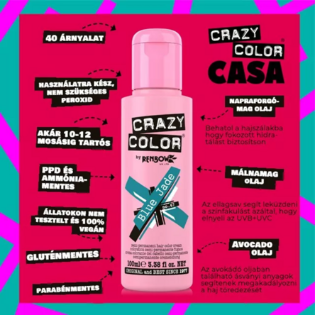 Crazy Color hajszínező 100ml No.67 - Blue Jade