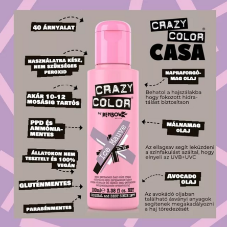 Crazy Color hajszínező 100ml No.75 - Ice Mauve
