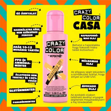 Crazy Color hajszínező 100ml No.76 - Anarchy Neon Orange