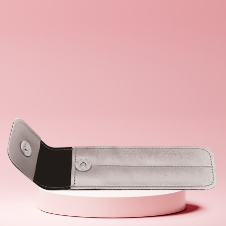 Long Lashes 2 részes szempilla csipesztartó tok, üresen - ezüst