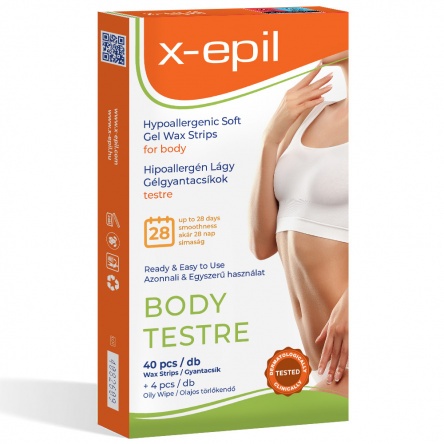 X-Epil Hipoallergén gélgyantacsíkok testre - 40db