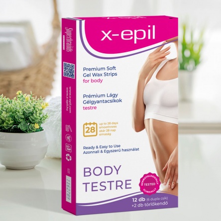 X-Epil Prémium lágy gélgyantacsíkok érzékeny bőrre testre - 12db