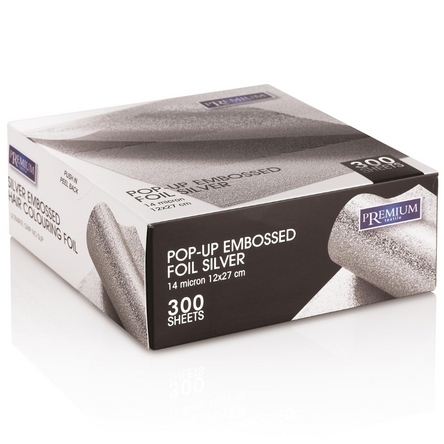 Hair Care dombornyomott alumínium hajfestő fólia - Ezüst (12x27 cm, 14 mikron) 30db