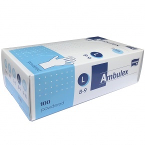 Ambulex latex vizsgáló kesztyű  enyhén púderezett - 100db - L