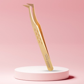 Long Lashes Pro Fiber L- alakú Volume csipesz - Arany