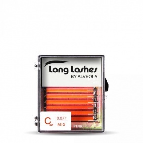 Long Lashes szempilla színes MIX pilla -PINK C 0,07-9-9-11-11-13-13mm