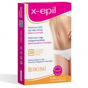 X-Epil Prémium lágy gélgyantacsíkok érzékeny bőrre bikini-hónalj 12db