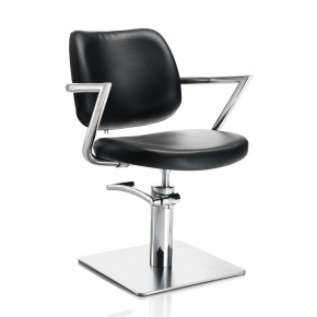 Hair Square fekete fodrász szék - négyzet talppal
